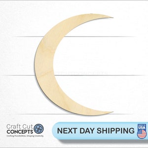 Crescent Moon - Laser Cut Unfinished Wood Cutout Craft Shapes