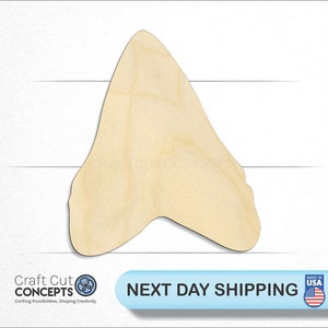 Shark Tooth - Laser Cut Unfinished Wood Cutout Craft Shapes