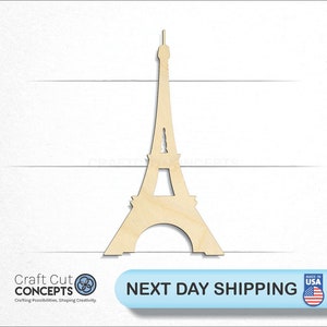 Eiffel Tower Paris France - Laser Cut Unfinished Wood Cutout Craft Shapes