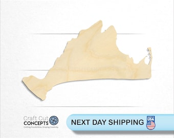 Massachusetts Martha's Vineyard - Laser Cut Unfinished Wood Cutout Craft Shapes