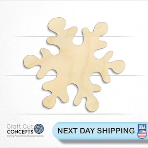 Rounded Snowflake - Laser Cut Unfinished Wood Cutout Craft Shapes