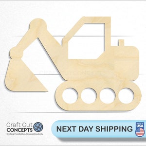 Toy Excavator - Laser Cut Unfinished Wood Cutout Craft Shapes