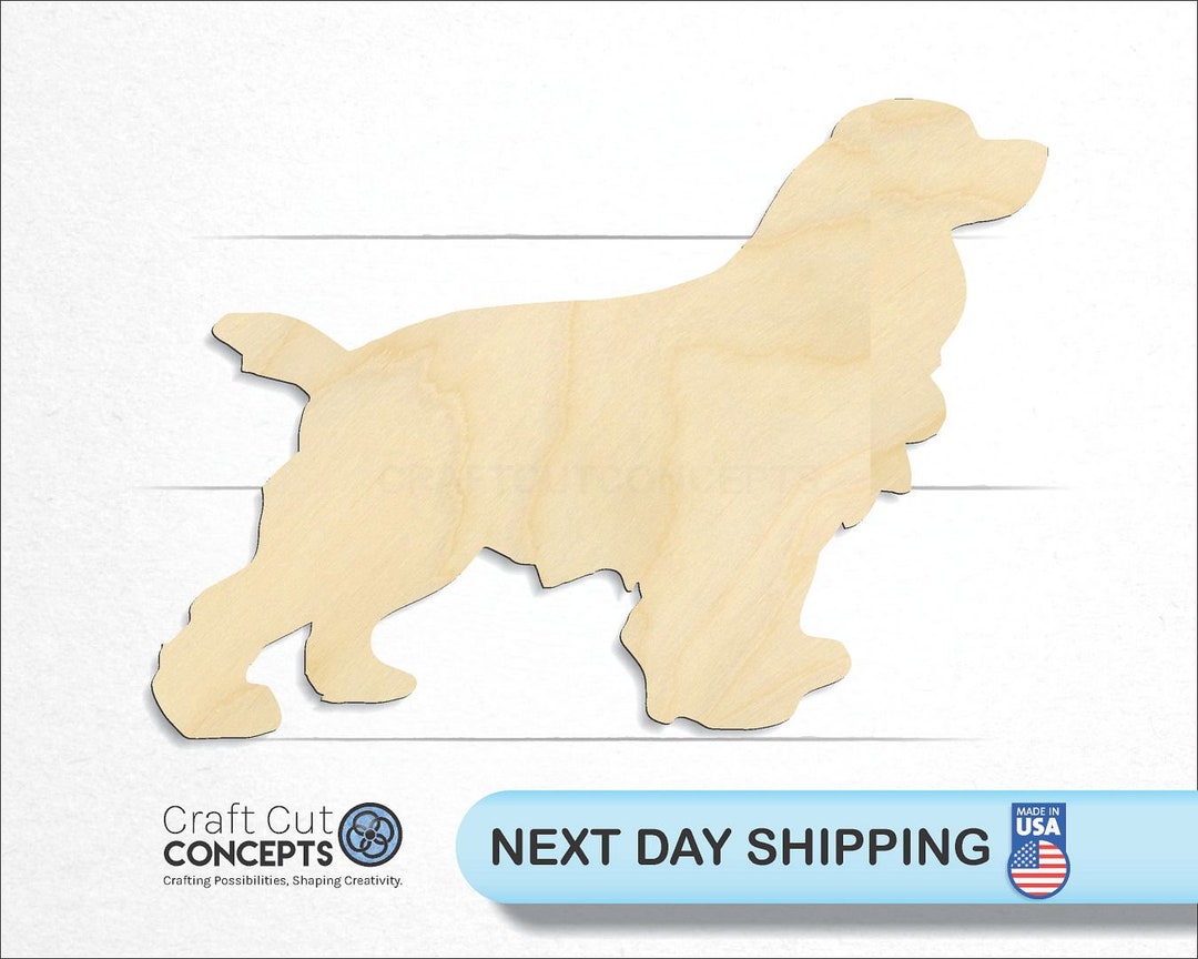 Cocker Spaniel Dog - Laser Cut Unfinished Wood Cutout Craft Shapes - Etsy
