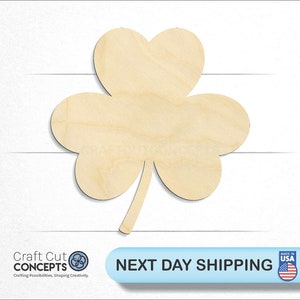 Clover Shape St. Patrick&#39;s Day - Laser Cut Unfinished Wood Cutout Craft Shapes