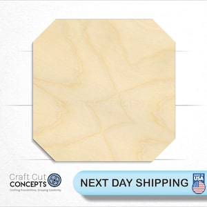 May include: A natural wood octagon shape, perfect for crafting projects. The wood is light brown with a natural grain pattern.