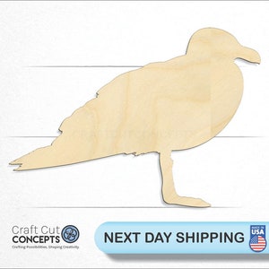 Sitting Sea Bird Seagull Turn - Laser Cut Unfinished Wood Cutout Craft Shapes