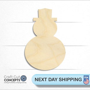 Cartoon Snowman - Laser Cut Unfinished Wood Cutout Craft Shapes
