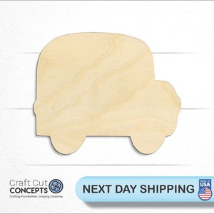 Cute School Bus - Laser Cut Unfinished Wood Cutout Craft Shapes