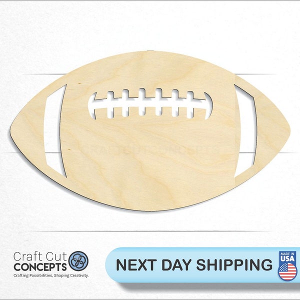 Football with Laces - Laser Cut Unfinished Wood Cutout Craft Shapes