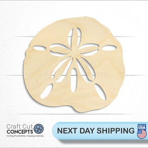 Sand Dollar Shell - Laser Cut Unfinished Wood Cutout Craft Shapes