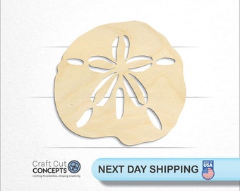 Sand Dollar Shell - Laser Cut Unfinished Wood Cutout Craft Shapes