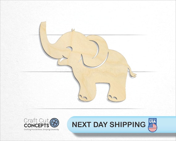 Elephant - Laser Cut Out Unfinished Wood Craft Shape ELE11 Elephant - Laser Cut Out Unfinished Wood Craft Shape ELE11