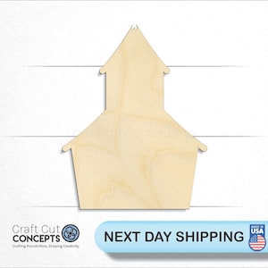 School House - Laser Cut Unfinished Wood Cutout Craft Shapes