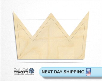 King Crown Tiara - Laser Cut Unfinished Wood Cutout Craft Shapes