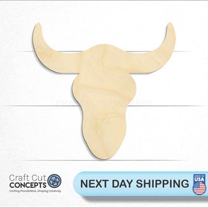 Cattle Skull  - Laser Cut Unfinished Wood Cutout Craft Shapes