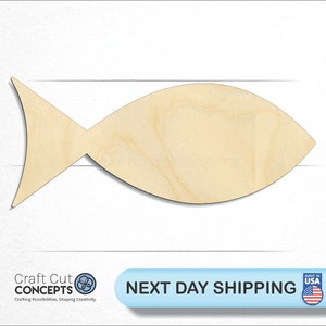 Simple Fish - Laser Cut Unfinished Wood Cutout Craft Shapes