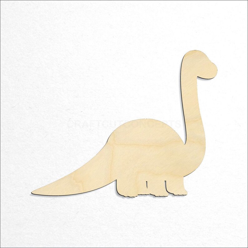 Baby Dinosaur Brontosaurus Shape craft blank top down view product photo.