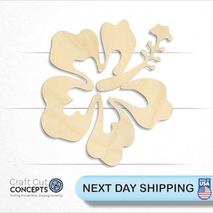 Hibiscus Flower - Laser Cut Unfinished Wood Cutout Craft Shapes