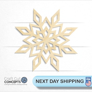 Snowflake - Laser Cut Unfinished Wood Cutout Craft Shapes