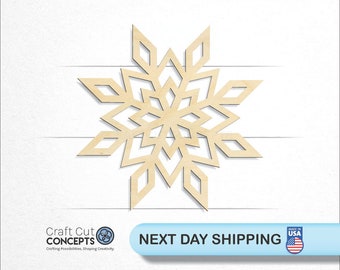 Snowflake - Laser Cut Unfinished Wood Cutout Craft Shapes