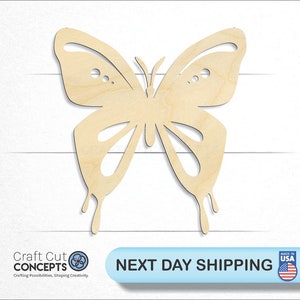 Tailed Butterfly - Laser Cut Unfinished Wood Cutout Craft Shapes
