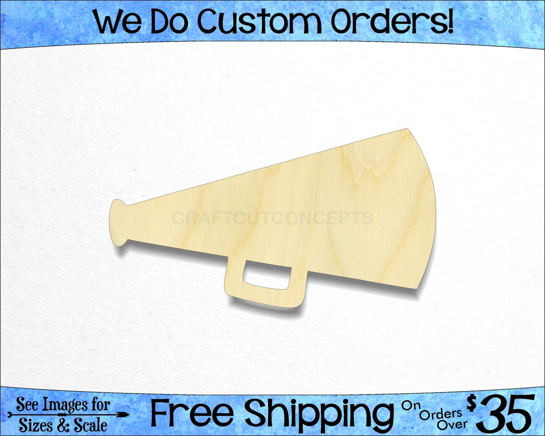 Megaphone Cutout Large & Small Pick Size Unfinished Wood Etsy