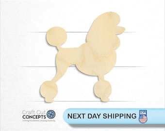 Poodle Dog - Laser Cut Unfinished Wood Cutout Craft Shapes