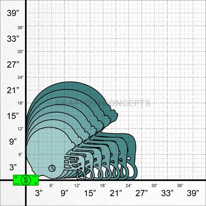 *2-24 SO-0014-01 Helmet Shape Laser Cut Unfinished Wood Cutout Shapes Sports High Middle College Team League Pick Size Large /& Small