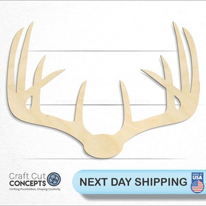 Deer Antlers - Laser Cut Unfinished Wood Cutout Craft Shapes