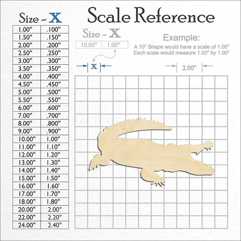 Crocodile Alligator Shape - Laser Cut Unfinished Wood Cutout Craft ...