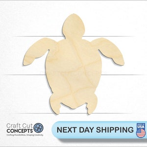 May include: A wooden cutout of a sea turtle, perfect for crafting projects. The cutout is made of unfinished wood and is ready to be painted or stained.