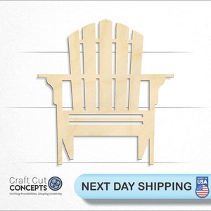 Adirondack Chair Front - Laser Cut Unfinished Wood Cutout Craft Shapes