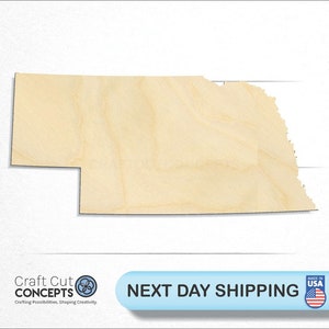 Nebraska NE State - Laser Cut Unfinished Wood Cutout Craft Shapes