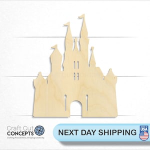 Castle Shape - Laser Cut Unfinished Wood Cutout Craft Shapes
