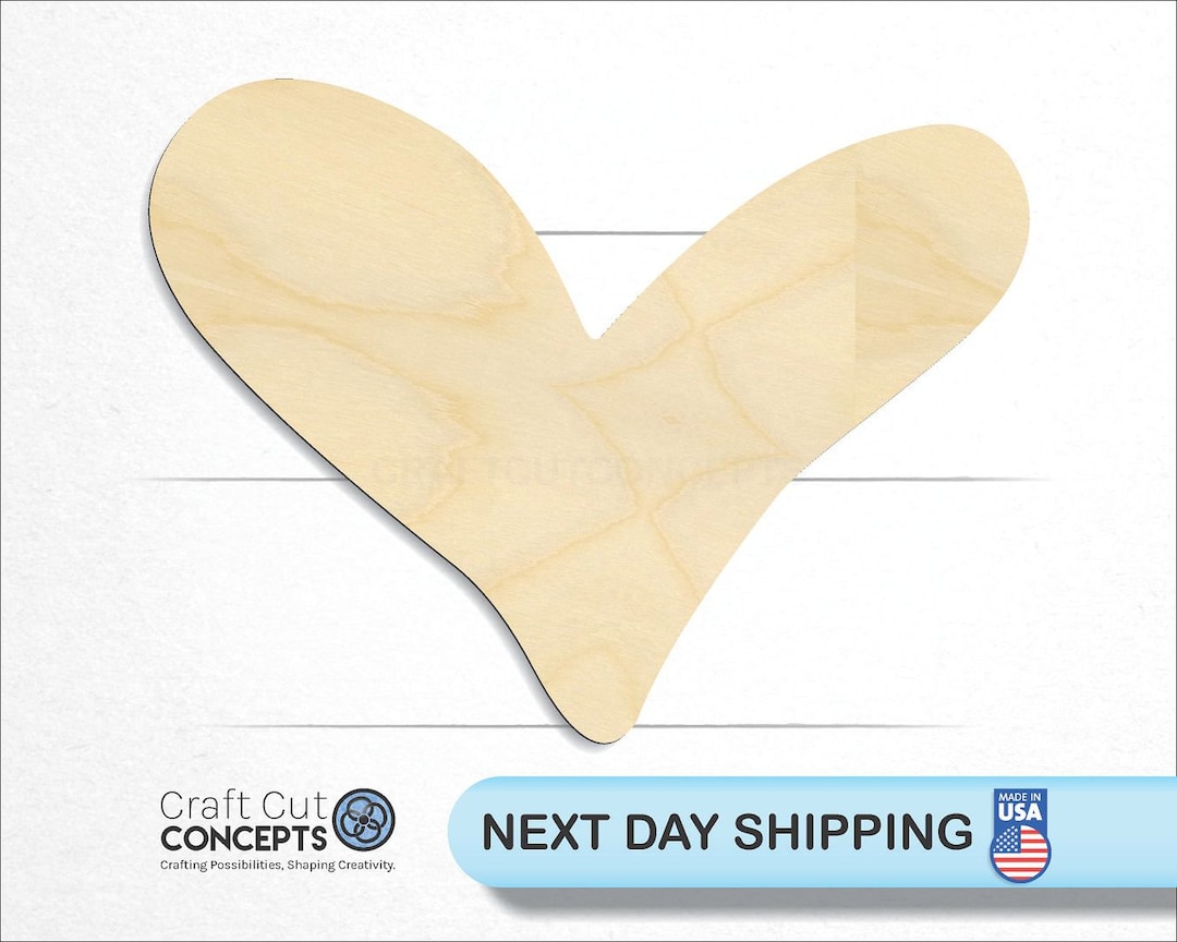 Whimsical Heart - Laser Cut Unfinished Wood Cutout Craft Shapes - Etsy