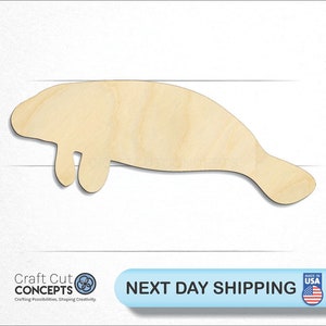 Manatee - Laser Cut Out Unfinished Wood Craft Shape SEA165 Manatee - Laser Cut Out Unfinished Wood Craft Shape SEA165
