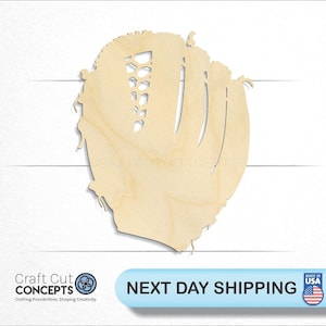 Baseball Glove - Laser Cut Unfinished Wood Cutout Craft Shapes