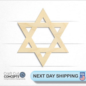 Star of David wood craft blank, front view, ships next day