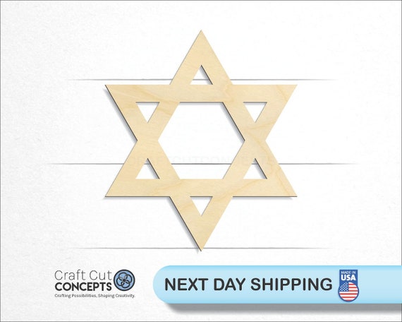 Star of David - Laser Cut Unfinished Wood Cutout Craft Shapes