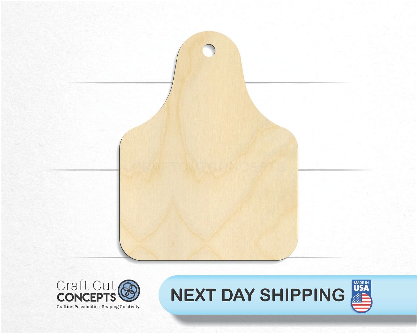Cattle Tag - Laser Cut Unfinished Wood Cutout Craft Shapes
