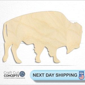 Bison Buffalo - Laser Cut Out Unfinished Wood Craft Shape ANML105 Bison Buffalo - Laser Cut Out Unfinished Wood Craft Shape ANML105