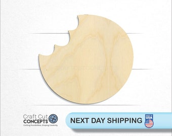 Cookie with Bite - Laser Cut Unfinished Wood Cutout Craft Shapes