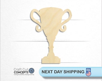 Trophy Award - Laser Cut Unfinished Wood Cutout Craft Shapes