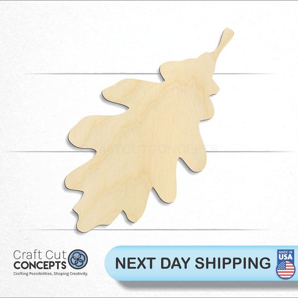 White Oak Leaf - Laser Cut Unfinished Wood Cutout Craft Shapes