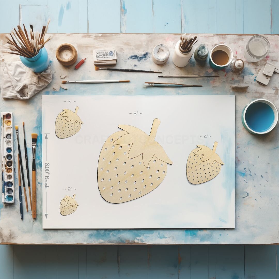 Woodcut Raspberry Strawberry - Laser Cut Unfinished Wood Cutout Craft Shapes - Etsy