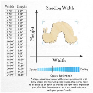 Caterpillar shape  Baltic Birch craft wood blank sizes available