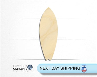 Surf Board - Laser Cut Unfinished Wood Cutout Craft Shapes