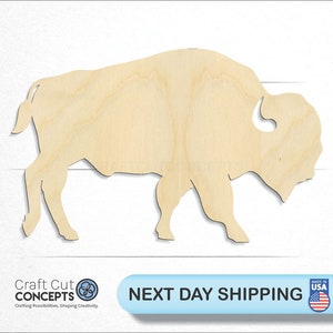 Bison Buffalo - Laser Cut Out Unfinished Wood Craft Shape ANML105 Bison Buffalo - Laser Cut Out Unfinished Wood Craft Shape ANML105