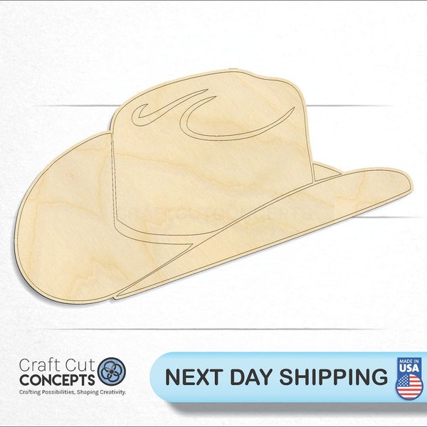 Western Cowboy Hat - Laser Cut Unfinished Wood Cutout Craft Shapes