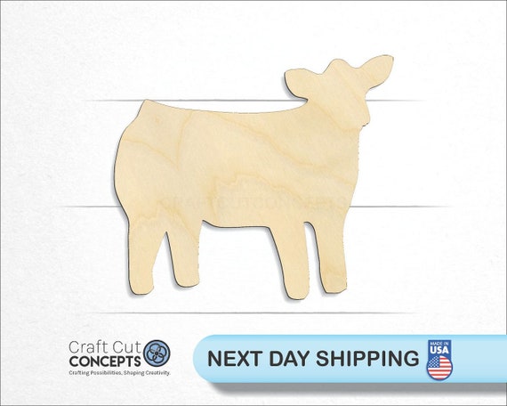 Cow - Laser Cut Out Unfinished Wood Craft Shape COW5 Cow - Laser Cut Out Unfinished Wood Craft Shape COW5